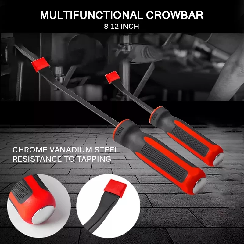 8-18inch Multi-Function Long Tire Crowbar 30&deg; Tire Replacement Tool Car Pry Bar Heavy Duty Crowbar CV-R Removal Hand Tools