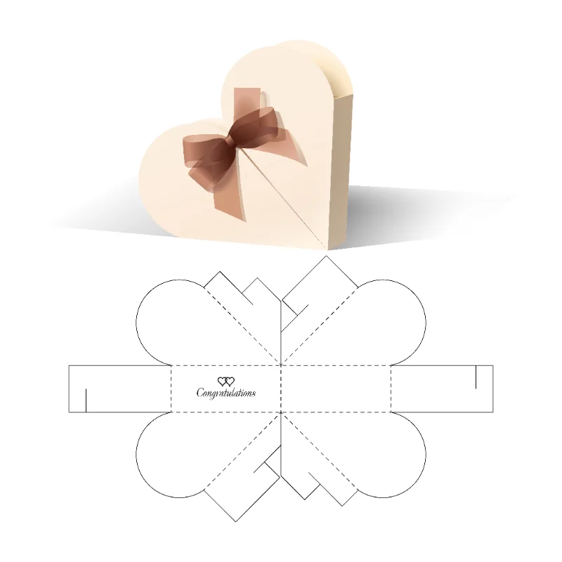 

New 2022 Valentine's Day Heart Gift Mini 3D Box Metal Cutting Dies Scrapbooking Embossing Card Craft No Stamp