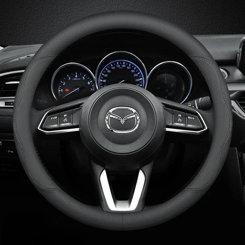 Coprivolante in Pelle per Mazda CX90 BT-50 CX-60 CX-4 CX5 CX9 CX7 CX3 CX70 CX80 CX50 MX5 MX50 Accessori Auto - immagine 5