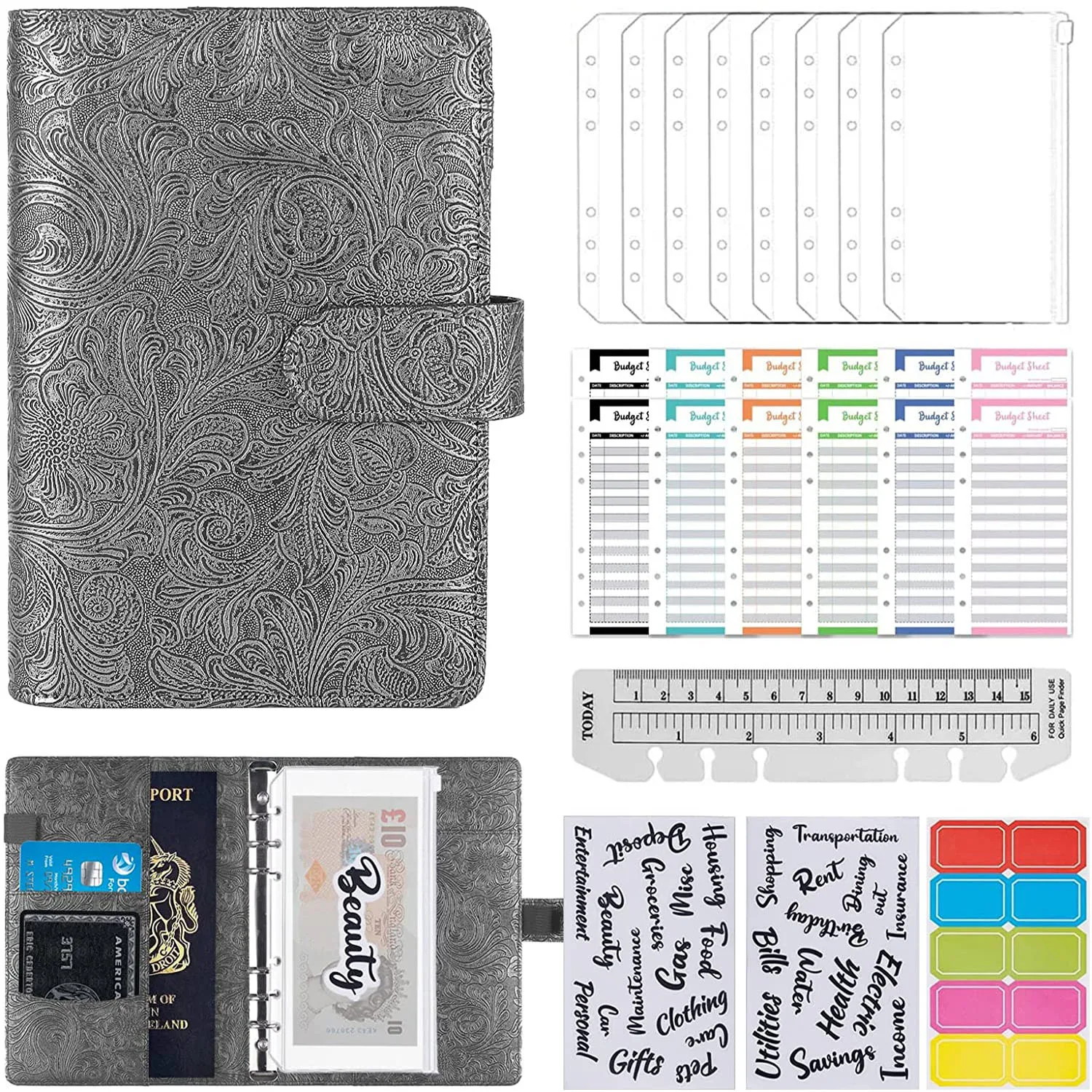 Wallet planner binder budget notebook budget wallet cash envelopes