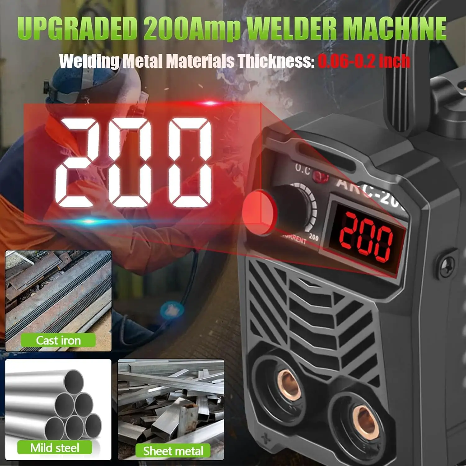 200Amp 20PCS Rods Stick Welder, Super MINI Portable Welding Machine, IGBT Inverter Welder Machine 110V with Hot Start Arc