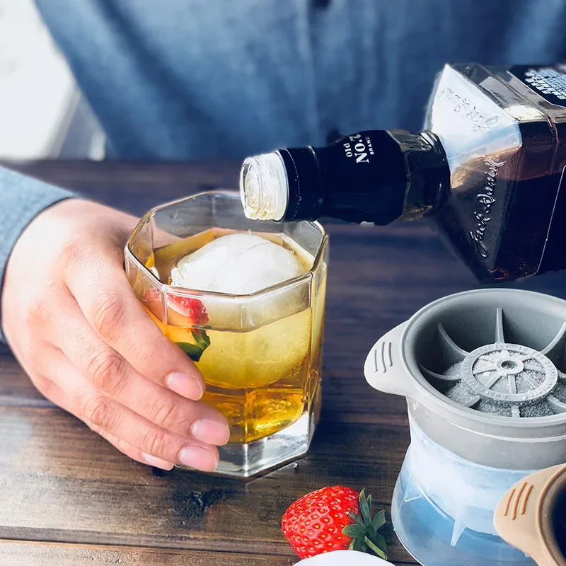 

1pcs Bar Whiskey Round Ice Cube Maker Silicone Large Ball Shape Spherical Ice Cube Mould Machine Quick Freezer Kitchen Gadgets