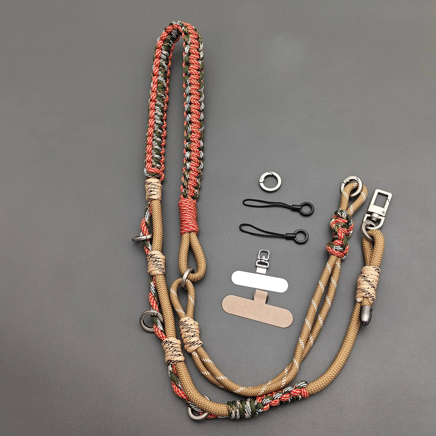 Multi-purpose Outdoor DIY Hand Braided Camera Phone Lanyard Tactical Adjustable Replacement Bag Strap Accessories
