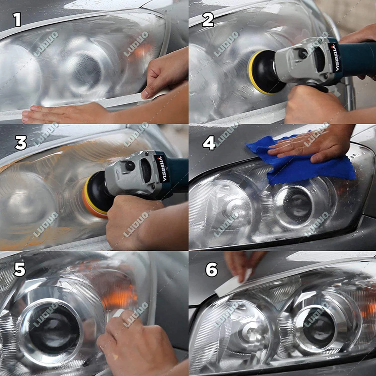 Car Polishing Kit Headlamp Repair Kits Car Headlight Restoration Cleaning Paste Refurbish Paint Care Lens Polish Polisher car polishing kit