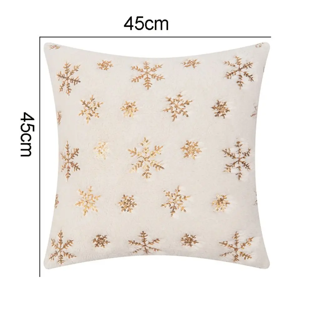 Removable Snowflake Christmas Pillowcase INS Style Square Throw Pillowcover White Cushion Cover Sofa/Bed