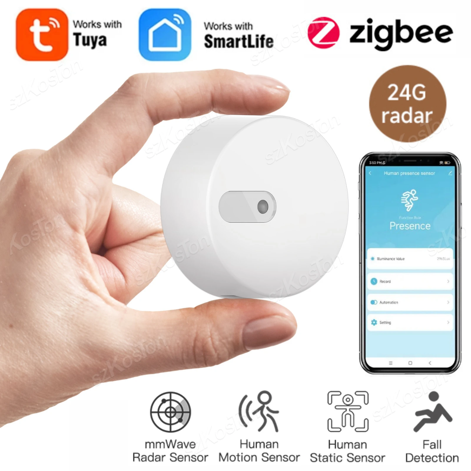 Tuya ZigBee 모션 센서, MmWave 레이더 감지기, 스마트 인체 감지 센서, 스마트 라이프 앱, 홈 보안 보호, 24G
