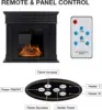 44" Electric Fireplace with Mantel Package Free-Standing Fireplace Heater, Wooden Surround Firebox with Log, Remote Control 6