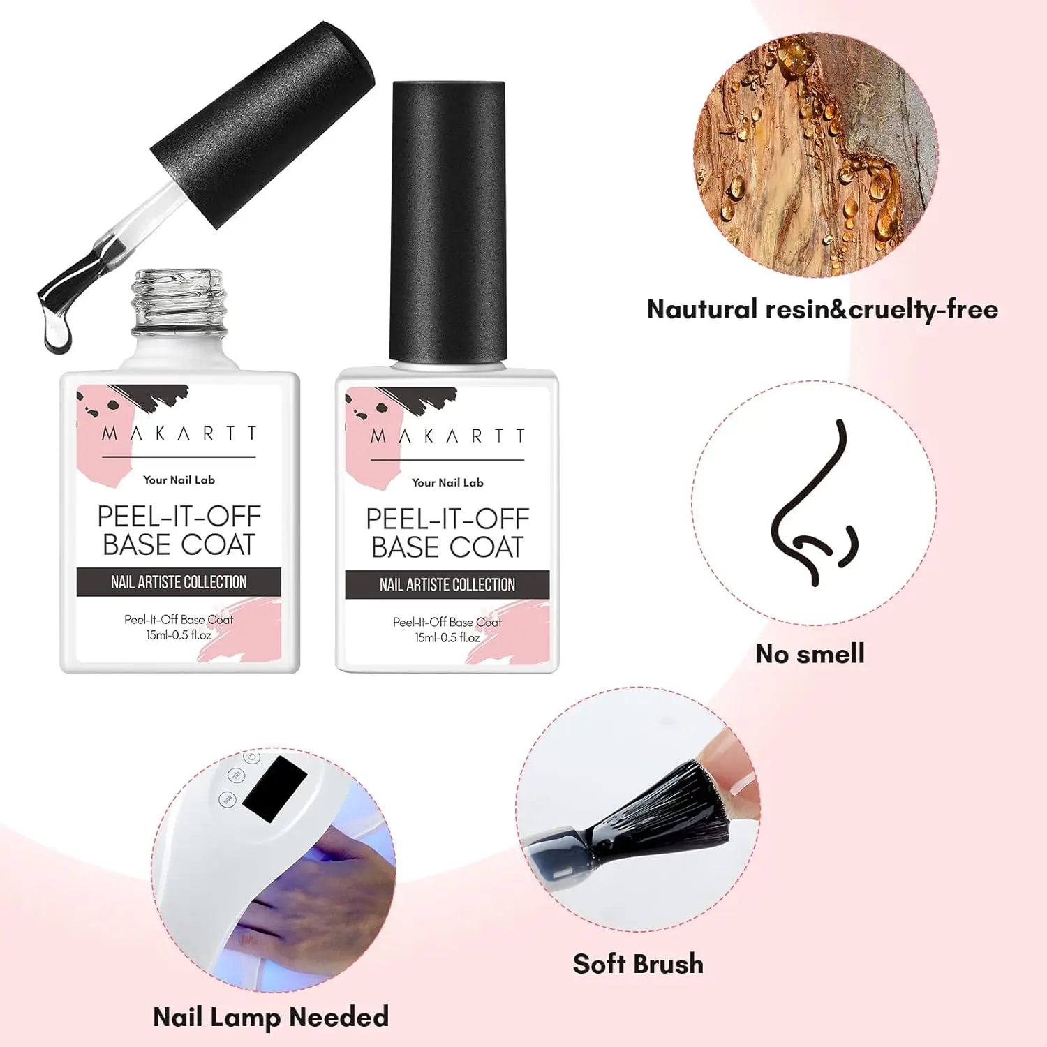 Makartt Peelable Base Coat Nail Polish 2 in 1 15ML