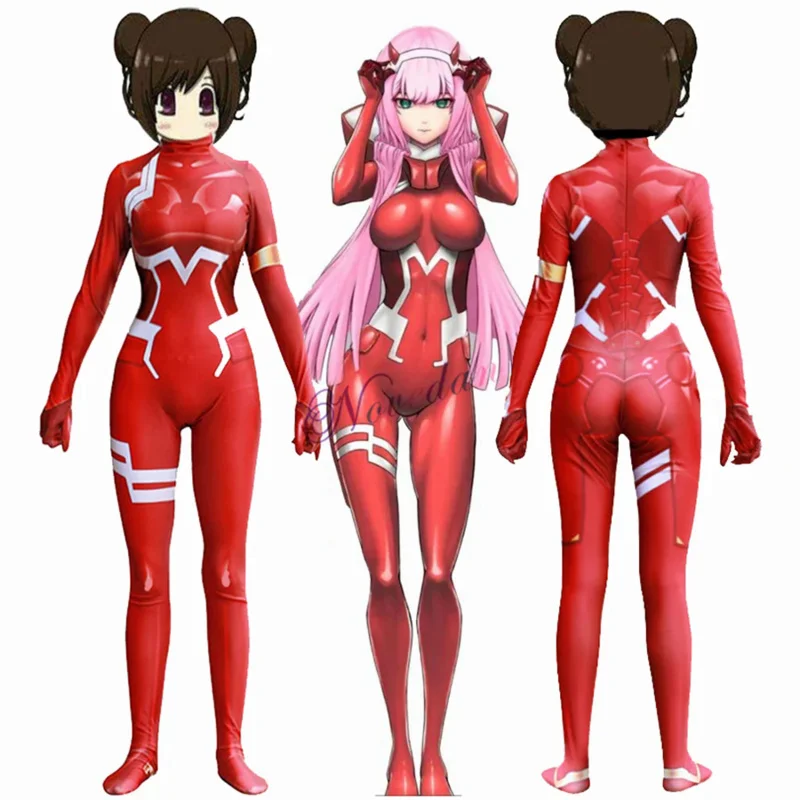 Костюм для косплея Zero Two, боди аниме Дарлинг в Franxx 02 точесозавр, принцесса сепандекс зентай, костюм на Хэллоуин