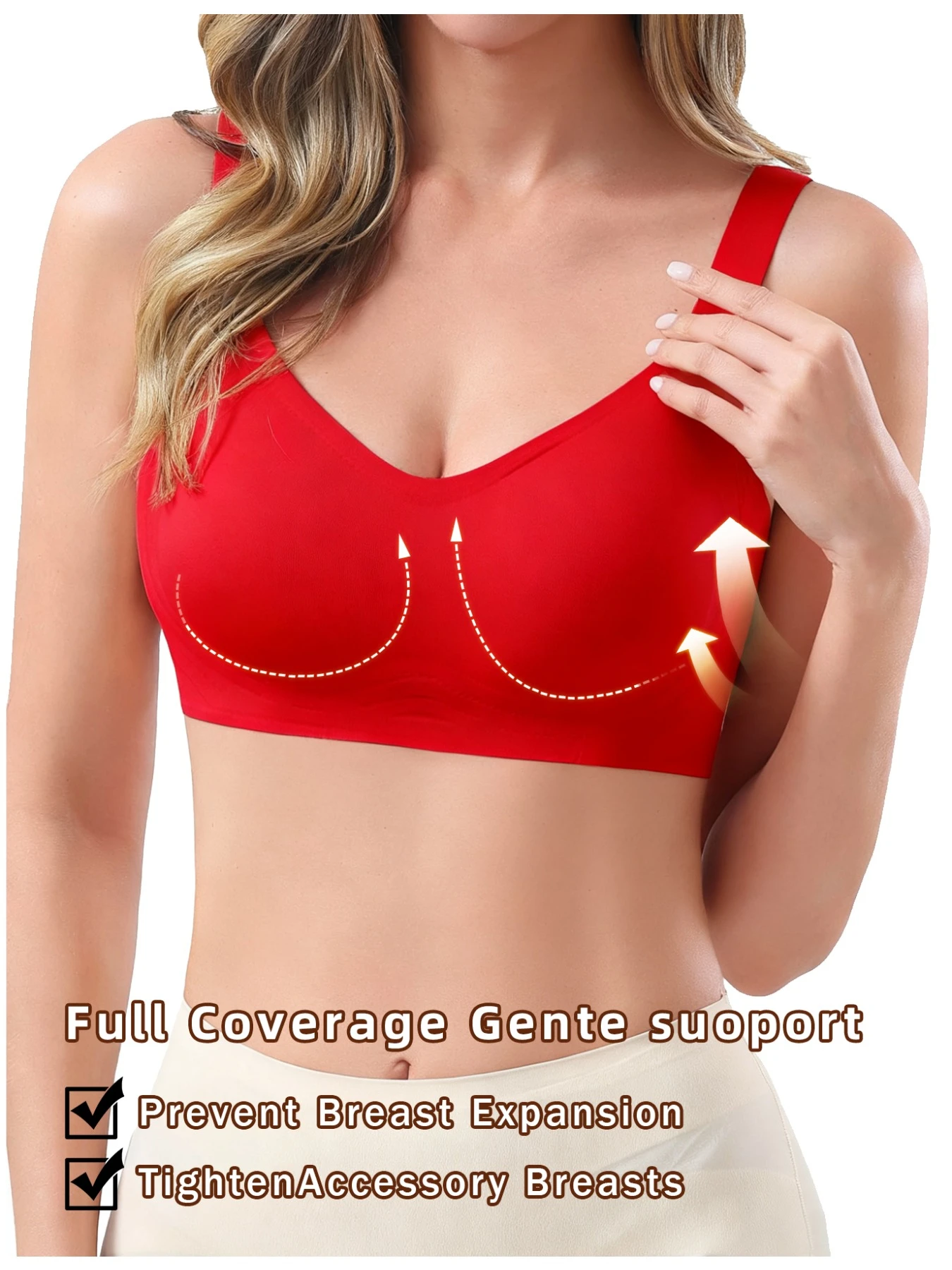5 pcs of Color Women's Seamless Wireless Sports Bras-Soft Stretchy Push-Up Design with Removable Padding Everyday Basic Bras