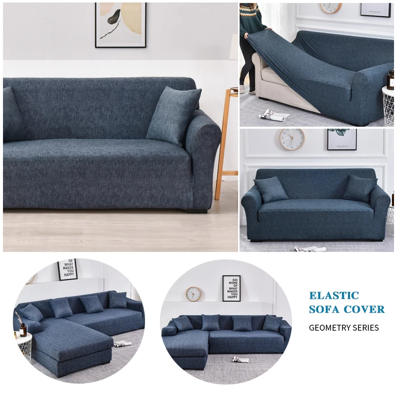 Texture Pattern Sofa Covers for Living Room All-inclusive Elastic Chair Couch Corner Sectional Sofa Cover Furniture Slipcover 4
