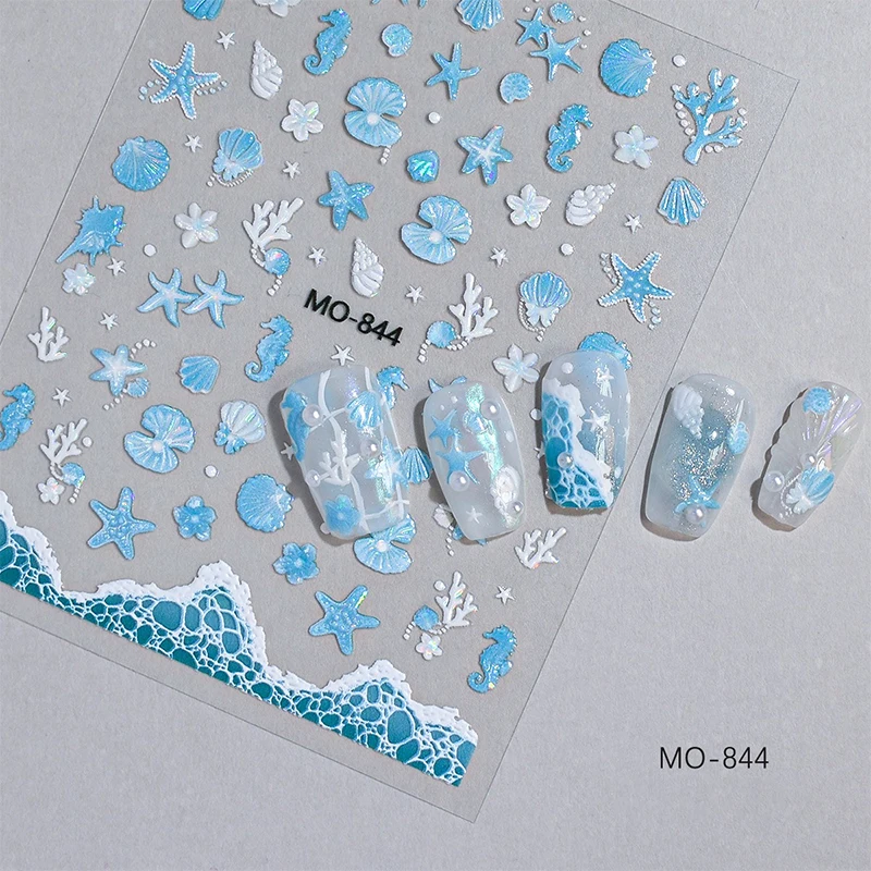 Summer Nail Stickers With Shell And Starfish Designs For Nails_voghion.com