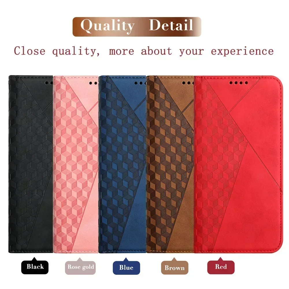 Leather Magnetic Flip Case - Elegant Book Style Cover
