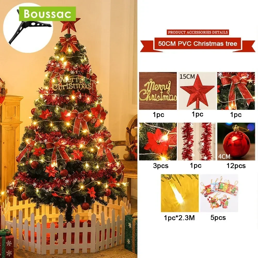 

2.4m 2.1m 1.8m 1.5m Encryption Green PVC Large Christmas Tree Christmas Decoration 2024 New Year Home Party Scene Decoration