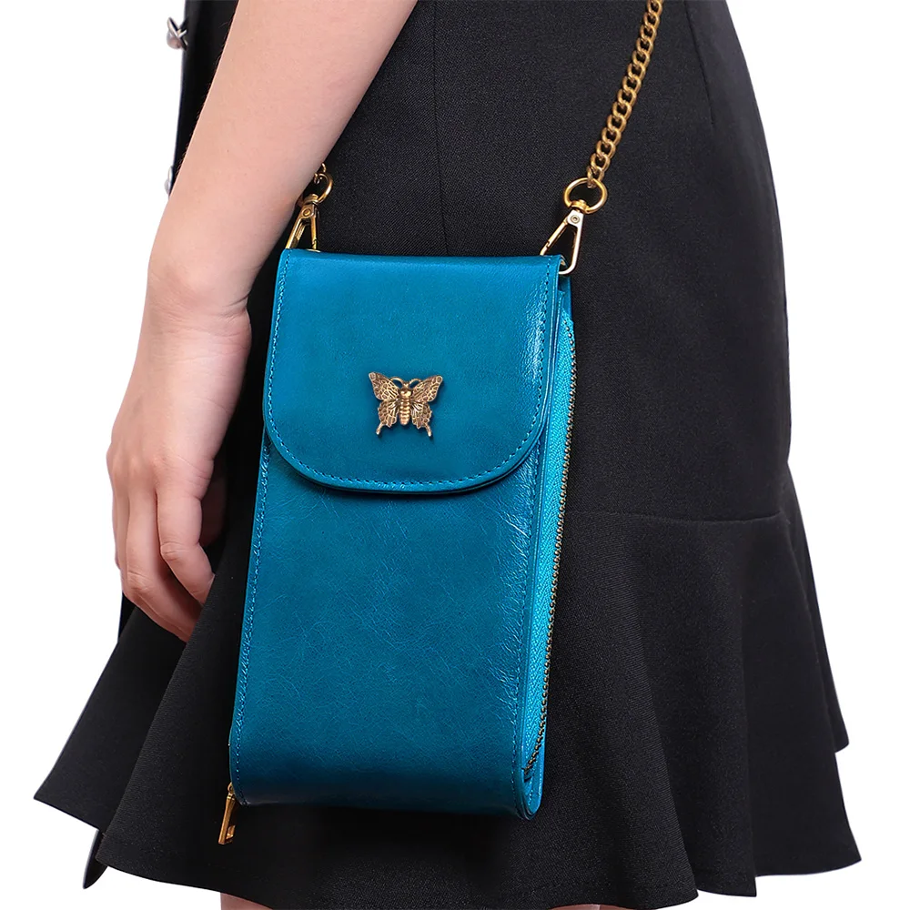 Mobile Phone Bag With Wallet Women's Mobile Phone Shoulder Bag Leather Mobile Phone Bag  Female Shoulder Bag