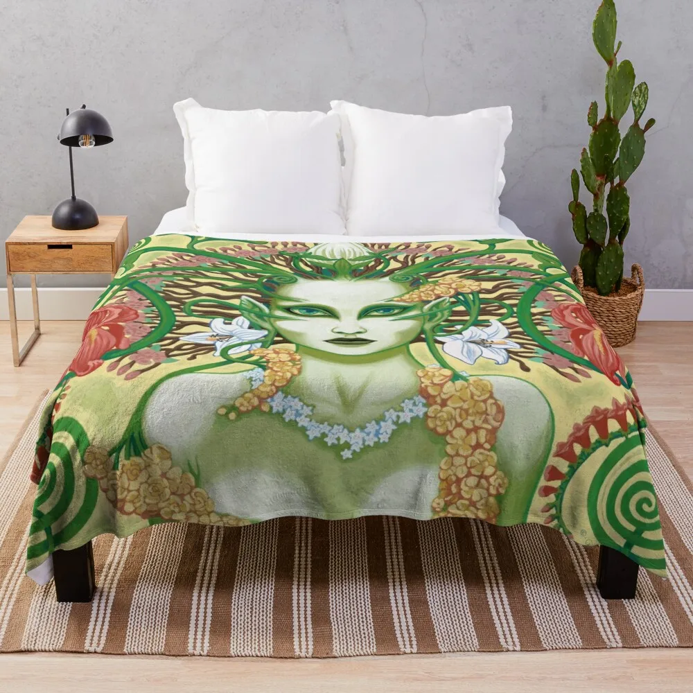 Flower Elemental / Nature Spirit Throw Blanket Blankets For Bed Summer Beddings Comforter Blankets