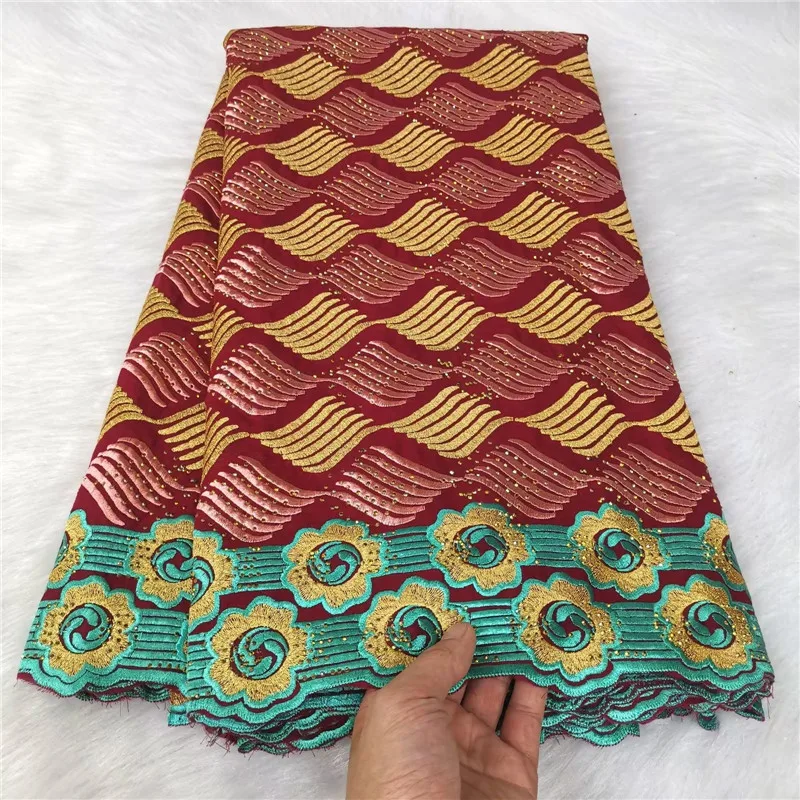 

Африканская швейцарская кружевная ткань из вуали, 100% хлопчатобумажная ткань, популярный материал для платья в дубайском стиле, Свадебная вечеринка, вышивка 5 ярдов
