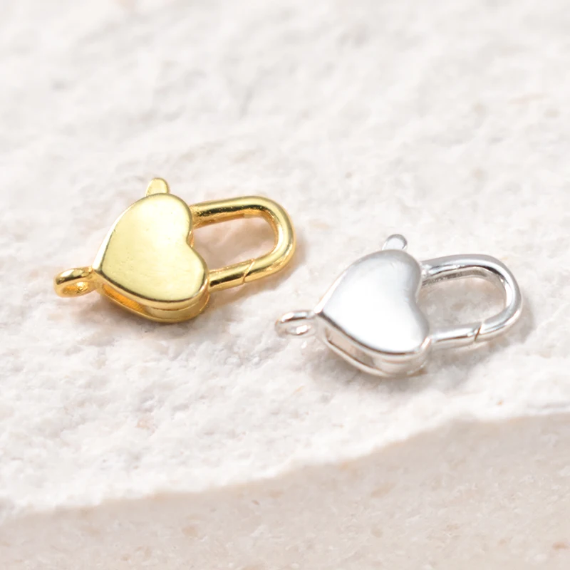 Ciondolo A Cuore Con Moschettone In Argento 925 Placcato Oro Rosa E Zirconi - Per Bracciale O Collana, Gioiello Elegante