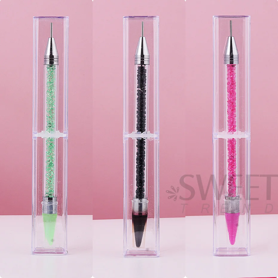 1pc Dual Ended Nail Dotting Pen Crystal Beads Handle Rhinestone Studs Picker Wax Pencil Gel UV Brush Manicure Nail Art Tools 4