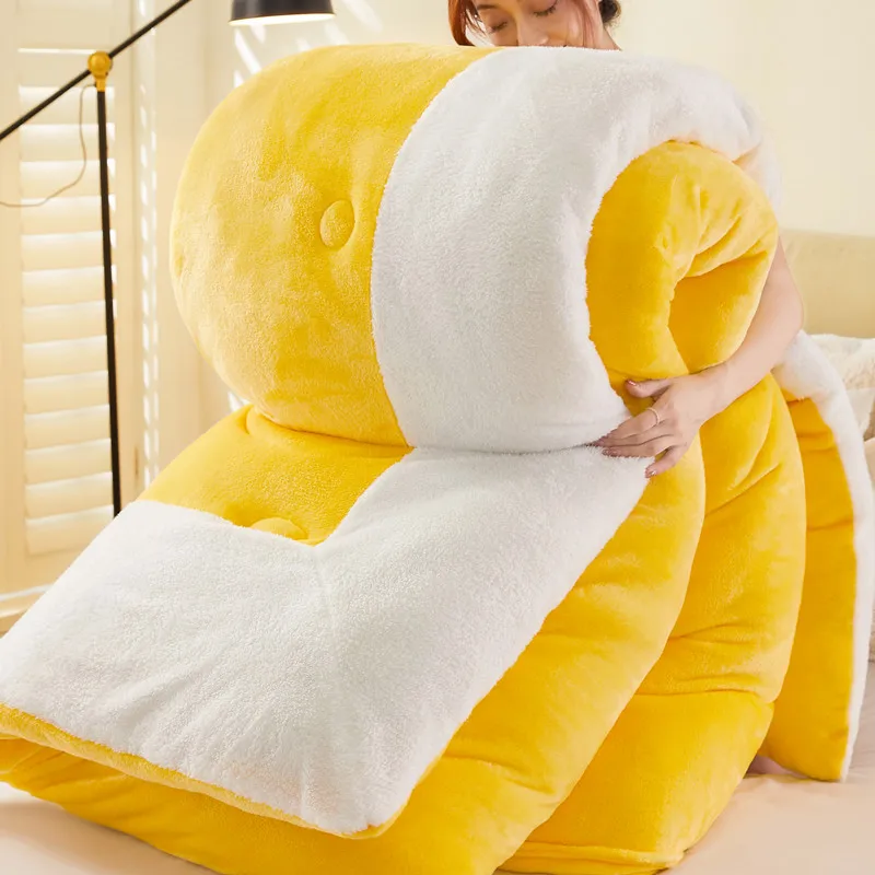 Double-sided milk velvet quilt 5kg winter thickened spring autumn comforter single double