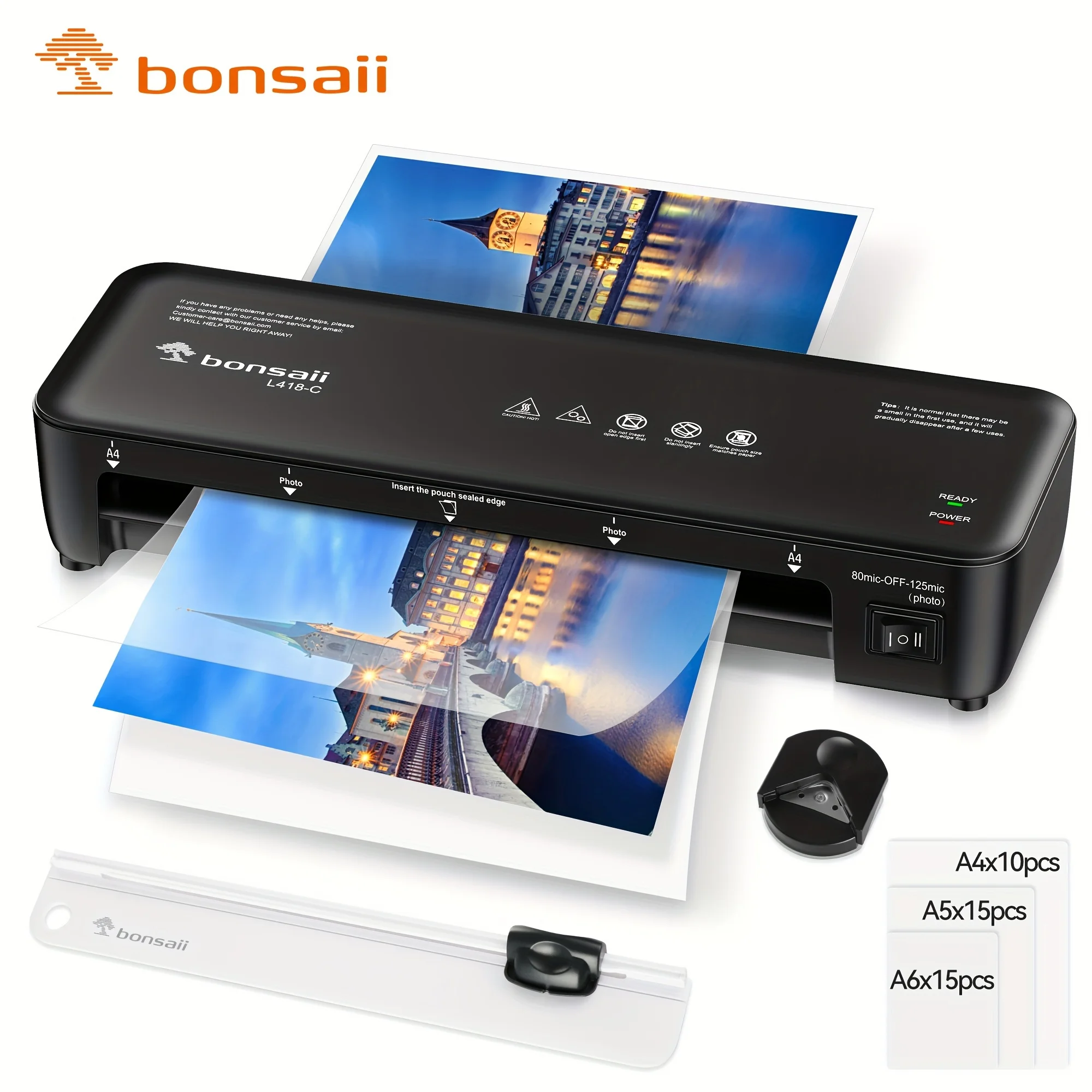 9" 4-in-1 Laminator with Never Jam Tech Includes 40 Sheets for Home Office | laminating machine