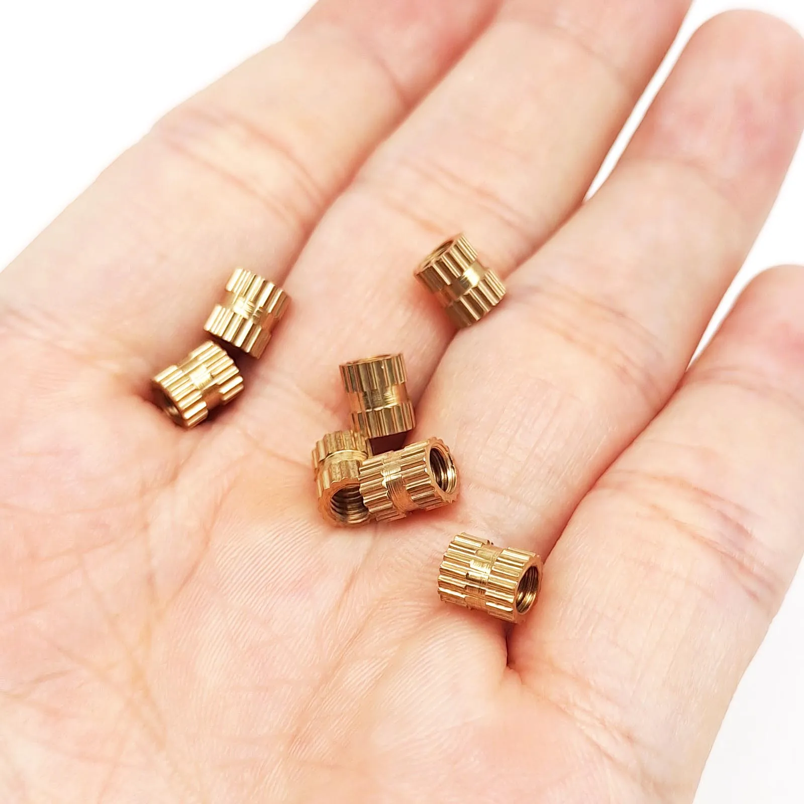 insert nut 375/400pcs Injection Molding Knurl Insert Nut Embedded Nutsert Assortment Kit Set 10 Mix Size M2 M2.5 M3 M4 Solid Brass Copper