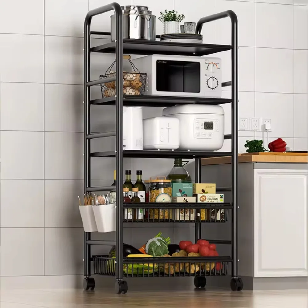 Kitchen Shelf Floor Multi-Layer Microwave Oven Shelf Domestic Storage Rack Pot Rack Vegetable Basket Trolley Storage storage rack