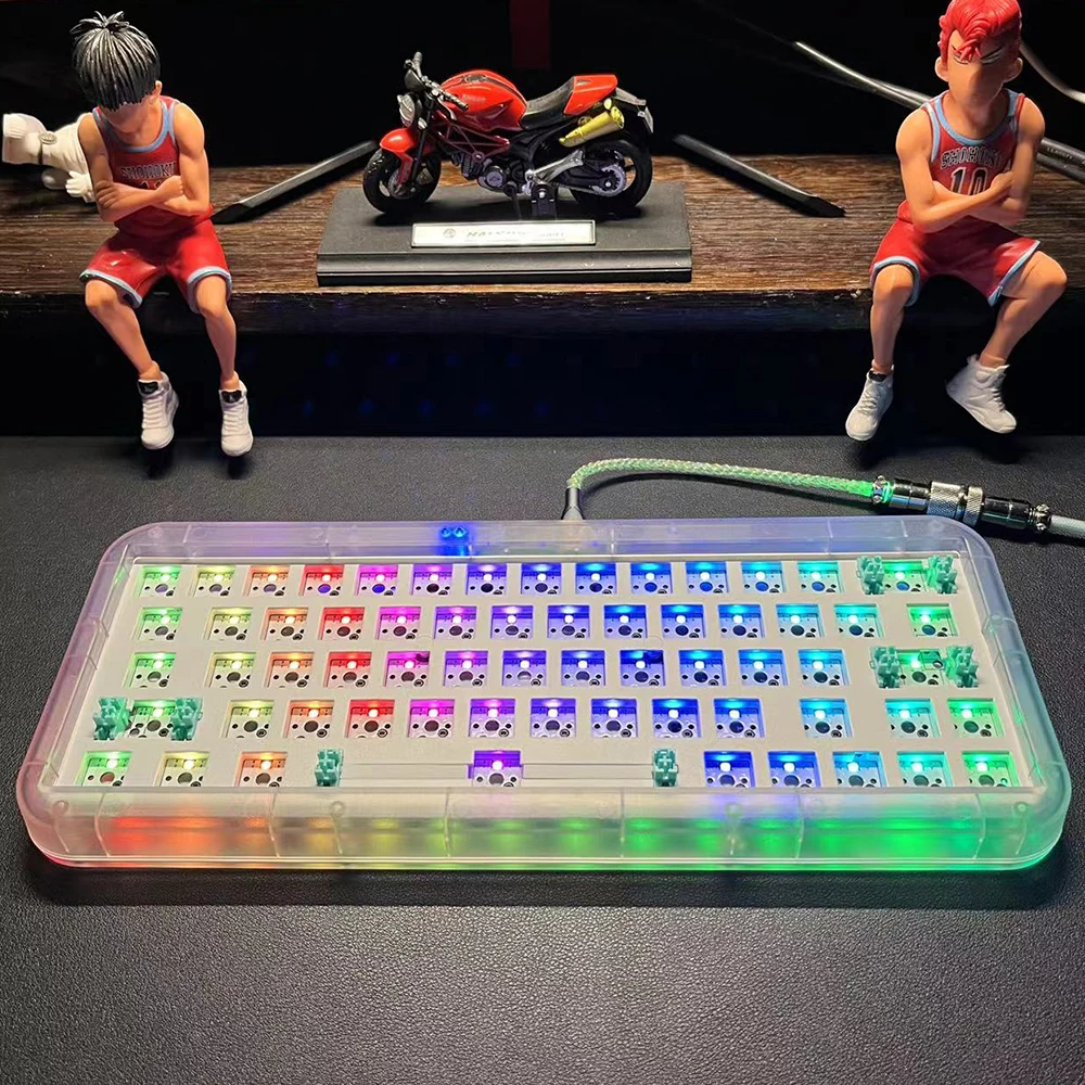 C타입 블루투스 기계식 키보드 DIY 키트, 핫 스왑 가능 RGB PCB 스틸 포지셔닝 플레이트, NJ630Pro V3, 2.4G, 3000hAm 배터리