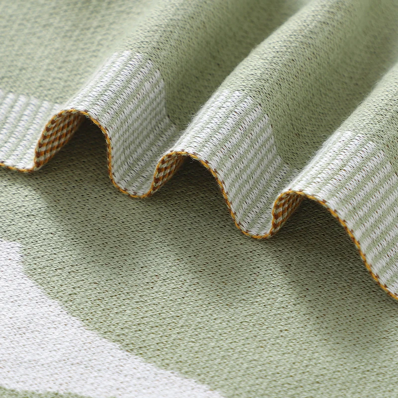Newborn Baby Blanket Dual-Use Cotton Knitting Infant Kids Boys Girls Cartoon Monthly Stroller Bedding Swaddle Wrap Plaid 90*70cm 5
