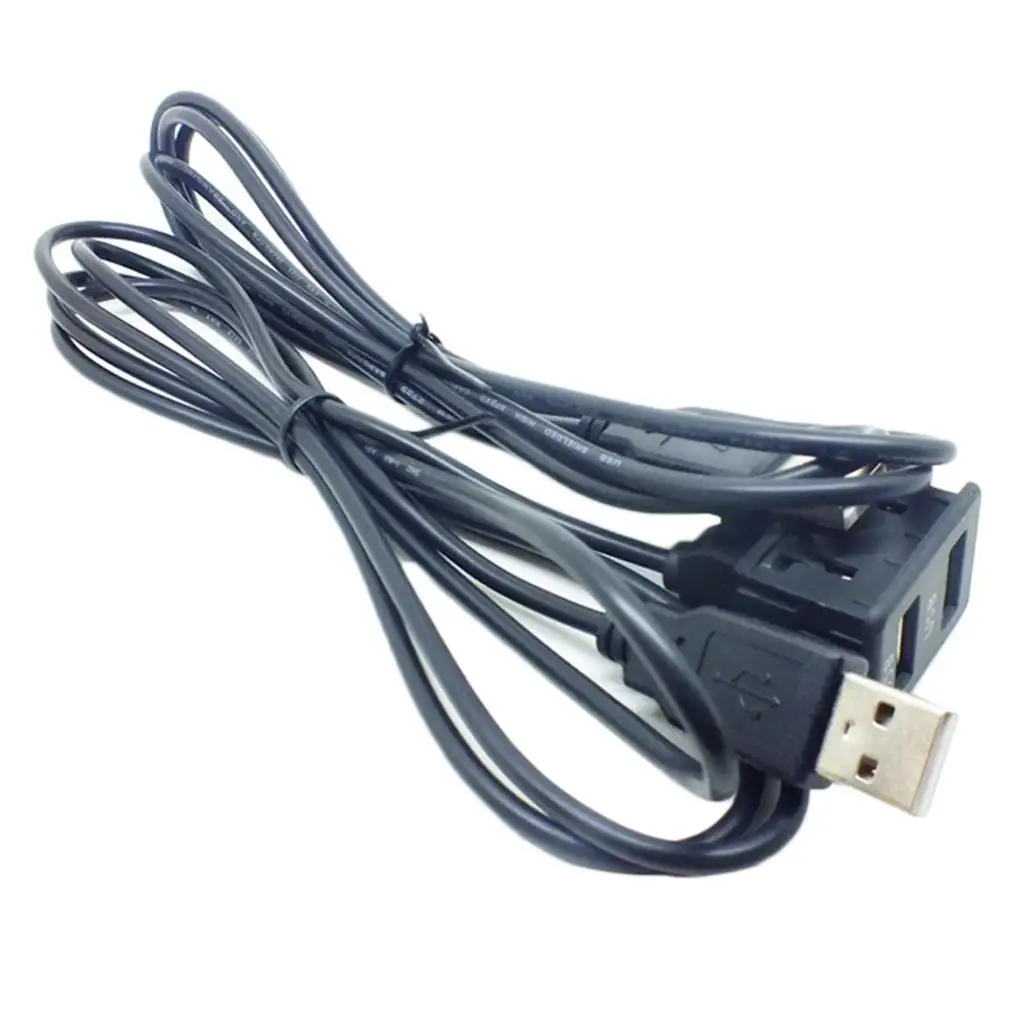 

Black Auto Dashboard Mounted USB Ports Adapter Extension Cable