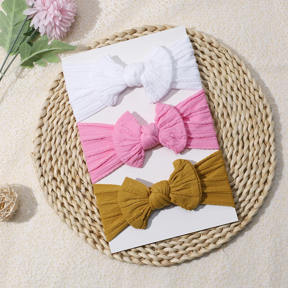 3Pcs/Set Cute Bowknot Baby Headband Turban Soft Elastic Baby Girls Hairband Newborn Hair Band Headwear Baby Hair Accessories 6