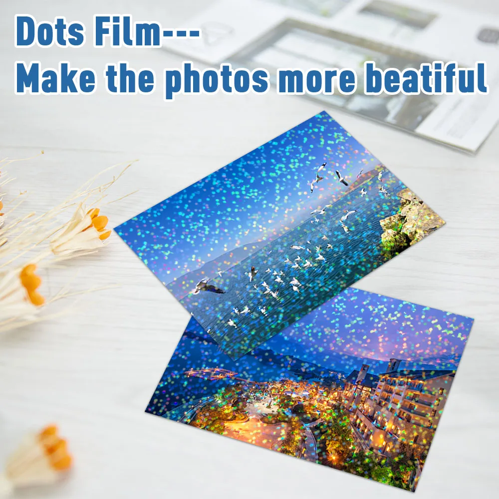Lamination film 50Sheets A4 Cold Laminated Holographic Sand Foil Glitter Glass Hot Stamping On Photo