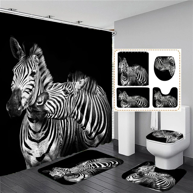 Zebra Bathroom Themes For Wall Design
