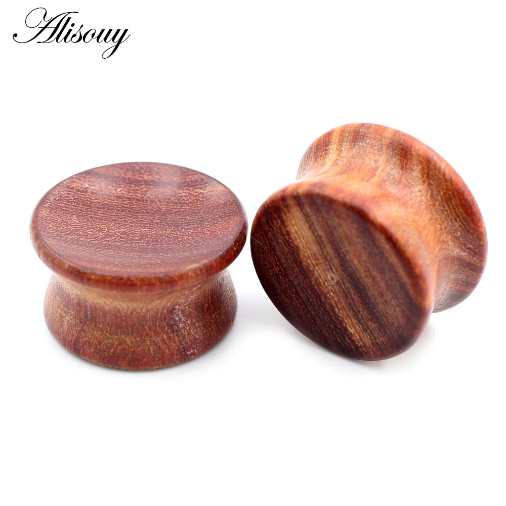 2PC Concave Sandalwood Ear Amps Ear Wood Piercing Plugs Tunnels Gagues Expanders Body Jewelry Earrings Gift piercing jewelry