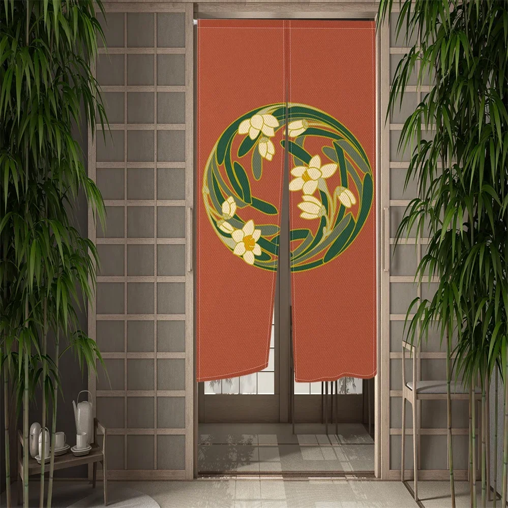 Japanese Plant Simple Drapes Hotel Restaurant Blackout Decor Noren Printed Partition Kitchen Doorway Door Curtain Decorative 3