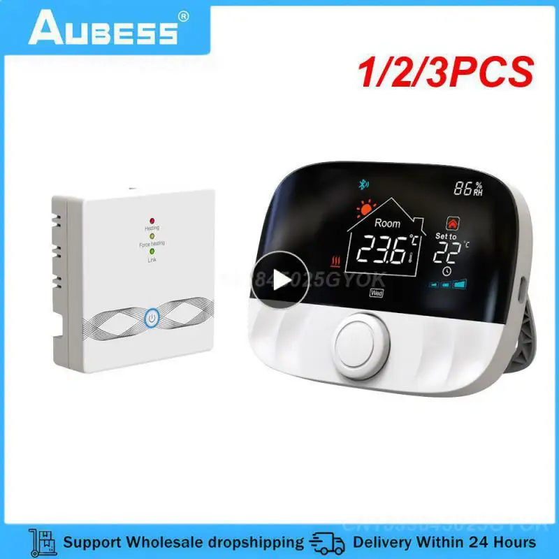 

1/2/3PCS RF Wireless Thermostat,RF 433 Water Gas Boiler and Actuator Programmable 0.5℃ Hysteresis Temperature Controller