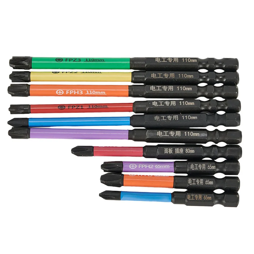 크로스 스크루드라이버 PZ 스크루드라이버 비트, 색상 차별화, 더 쉬운 자기 작업, FPH1 FPH2 FPH3, 10 개