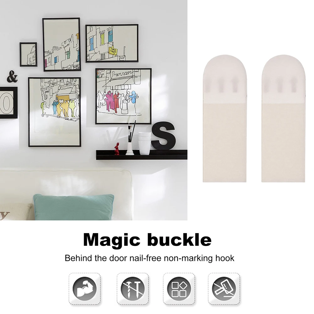 Description Picture 5 of item12 Pairs Photo Frame Stickers Heavy Duty Double Side Hook Loop Mounting Tape Damage Free Removable Wall Fastener for Home Decor