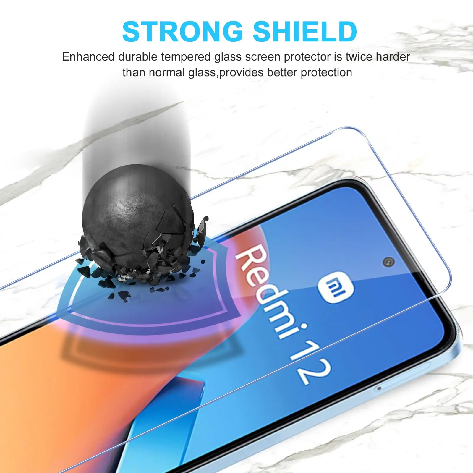 Screen Protector For Redmi 12 Xiaomi, Tempered Glass HD 9H Anti Scratch Case Friendly Free Shipping