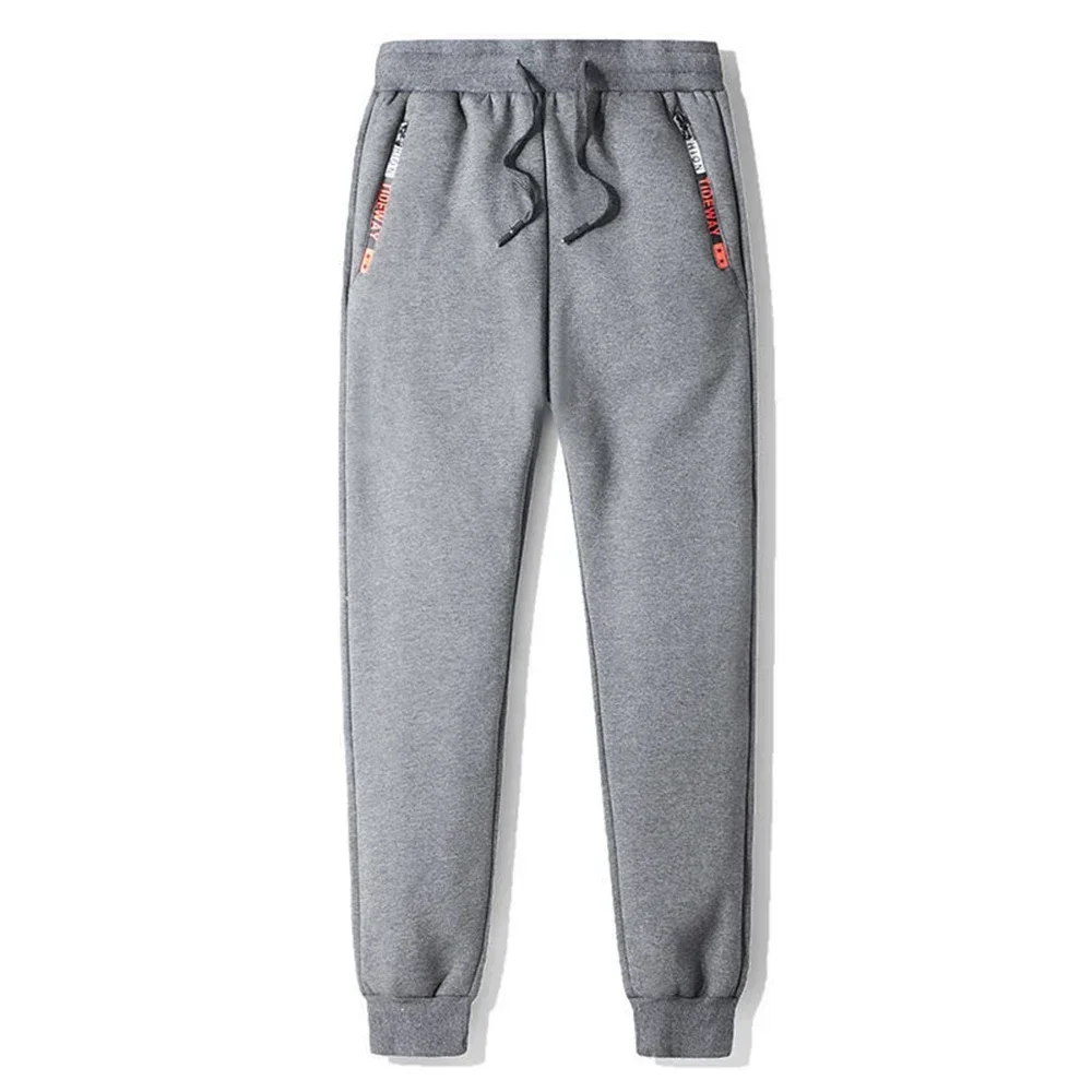Winter Pants Men Fur Lined Joggers Men Thick Sweatpants