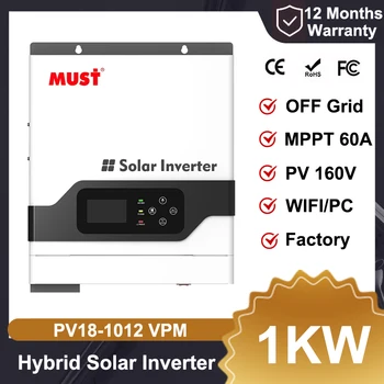 MUST PV1800 VPM 1KW 12V 1.2KW 2KW 24V Home MPPT Hybrid Solar Inverter Corrente di carica MAX 120A PV 160V Off Grid Sistema solare WIFI