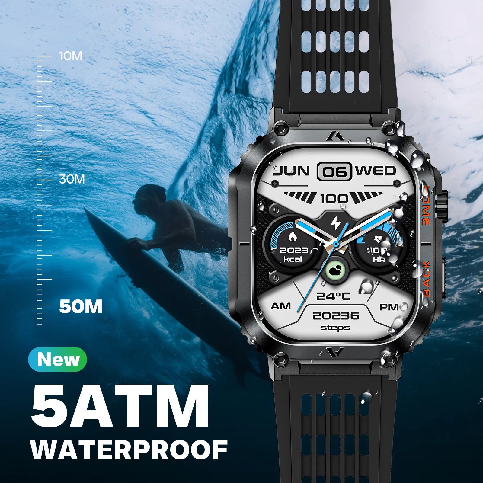 Smartwatch Uomo AMOLED 1,85'' Con Chiamate Bluetooth E Monitoraggio Cardio, SpO2, Sonno - 2025