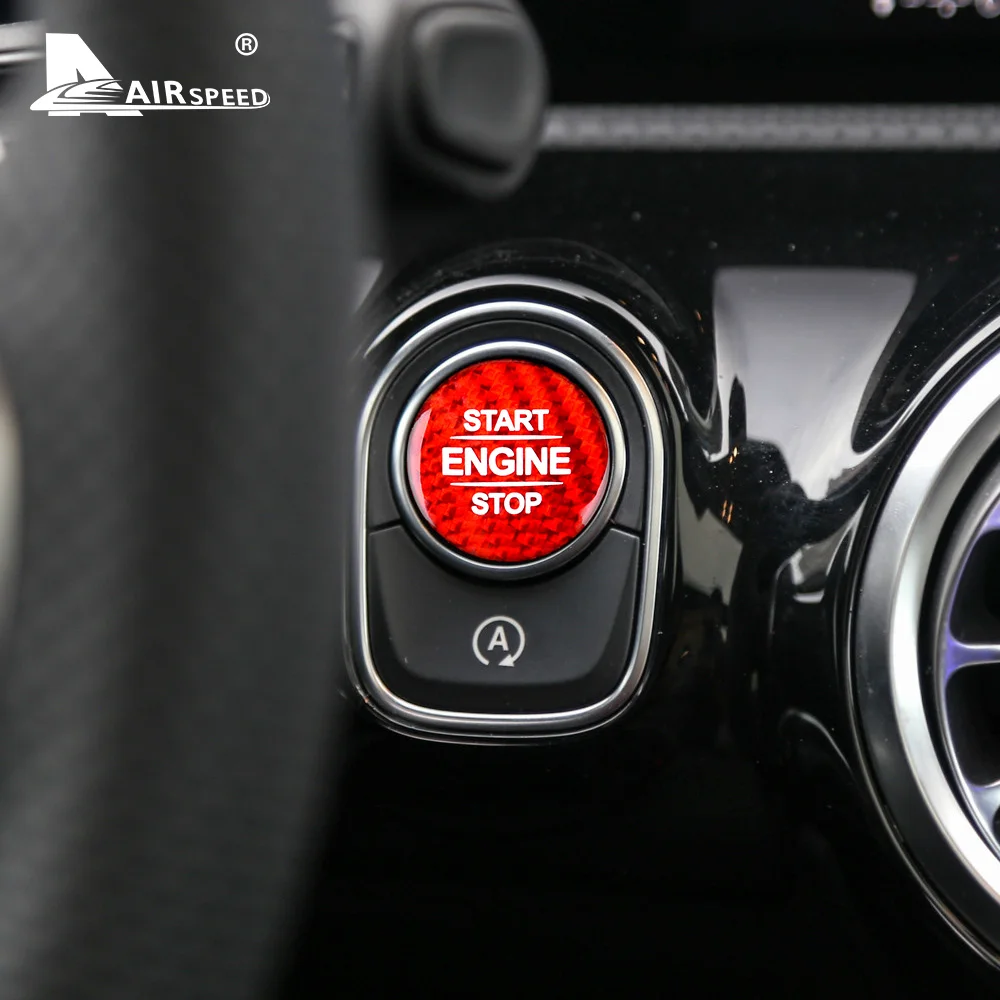 Couvercle Bouton Start/Stop Pour Mercedes Classe A, CLA, GLA, GLB - Accessoire Intérieur Aluminium - Rouge, Bleu Ou Argent