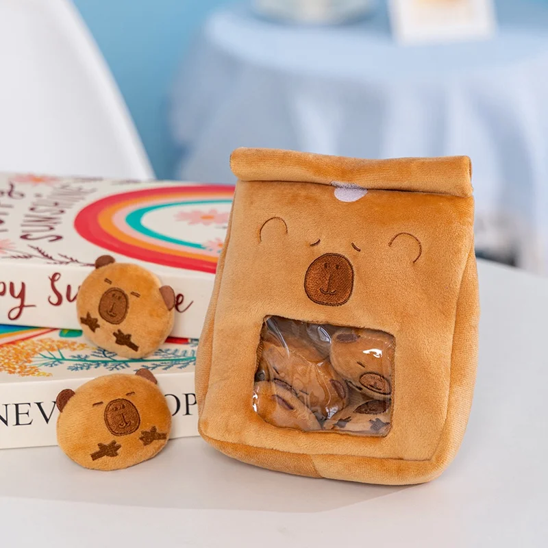 Capybara Snack Bag Plush Toys Soft Cute Capibara Stuffed Animal Plush Doll Creative Room Decor Kids Gifts