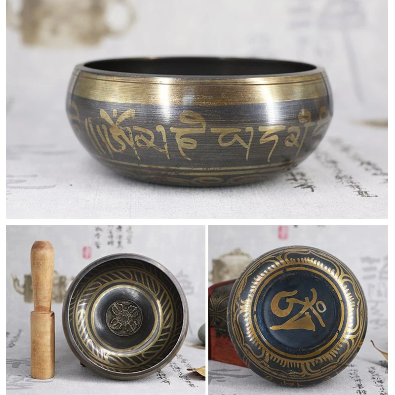 Tibetan Bowl Sing Bowl Nepalese Buddhist Tibetan Chanting Yoga Meditation Buddhist Sound Therapy Copper Religion Carft buddha sound bowl stainless steel bowl