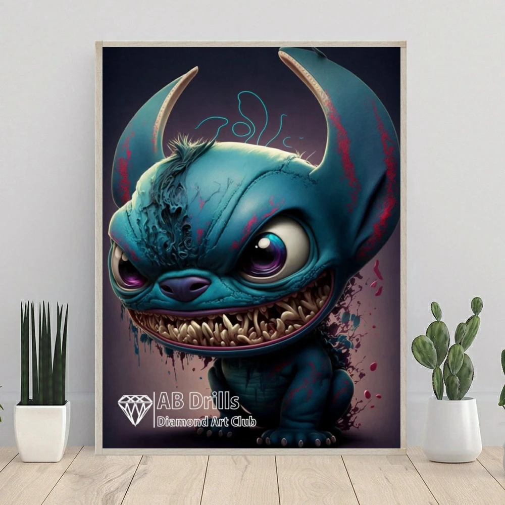 Diamond Painting Dark Mickey and Minnie Mouse 5D AB Mosaic Gothic Disney Cartoon Cross Stitch Embroidery Rhinestones Home Decor