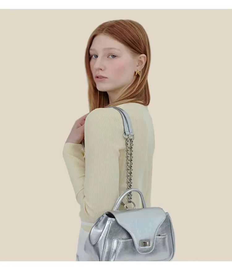 JulioFlorecer Female Backpack 2023 New Small Trendy Fashion Silver Backpack Purse for Women Free Shipping