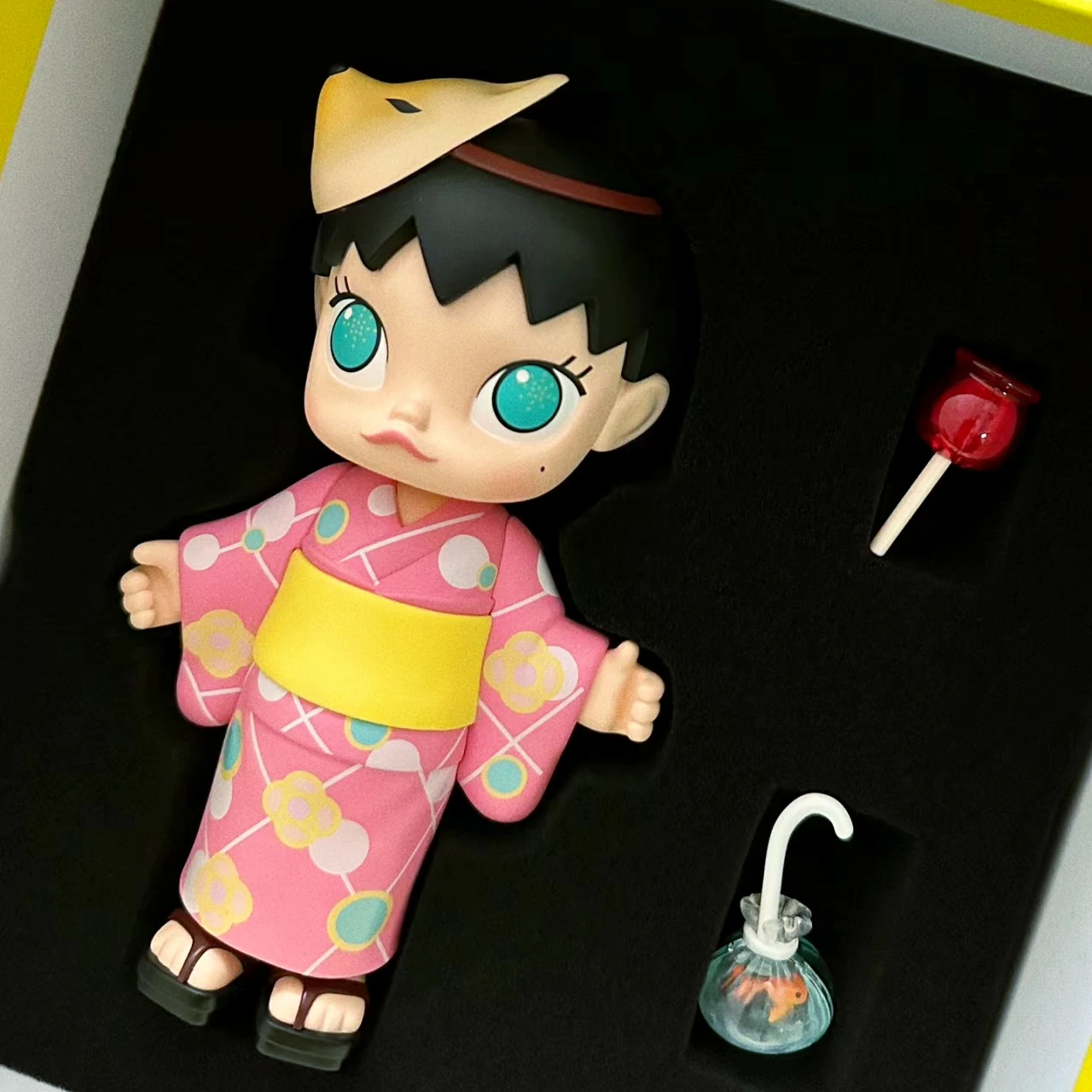 molly x Back to the futureフィギュア Molly Kimono Japanese Girl Pink Figure with Fox Mask Molly
