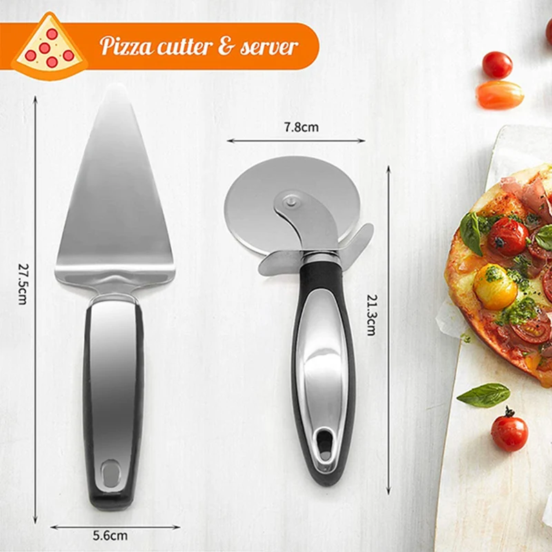 Pizza Cutter Premium Stainless Steel Kitchen Wheel Server Tools Home Knife Waffle Cookies Cake Bread Dough Slicer Baking Gadgets