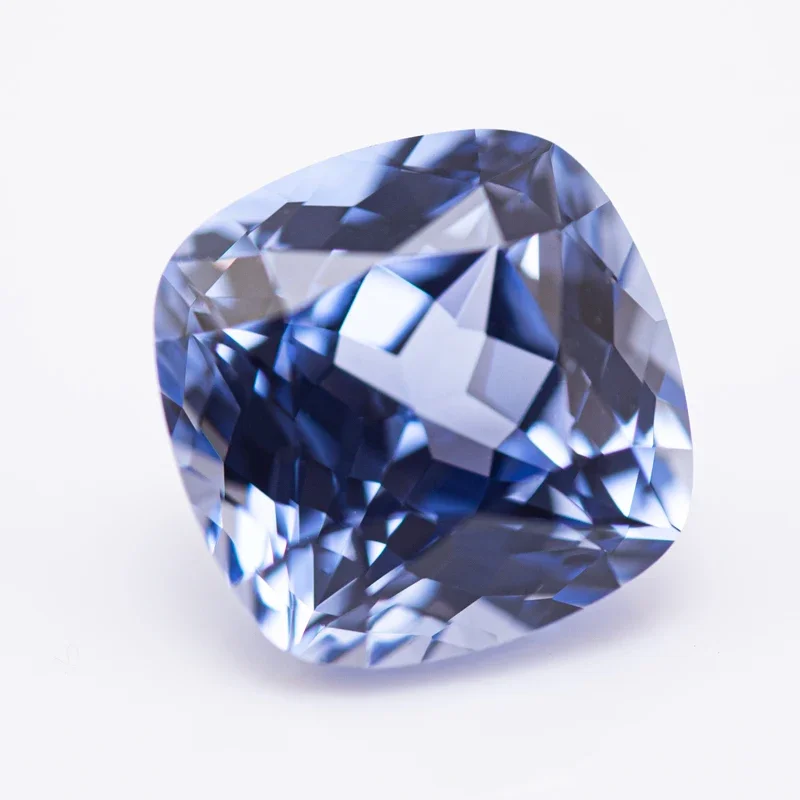Lab Grown Sapphire Cornflower Color Square Cushion Shape Charms Beads for Diy Jewelry Making Material Selectable AGL Certificate
